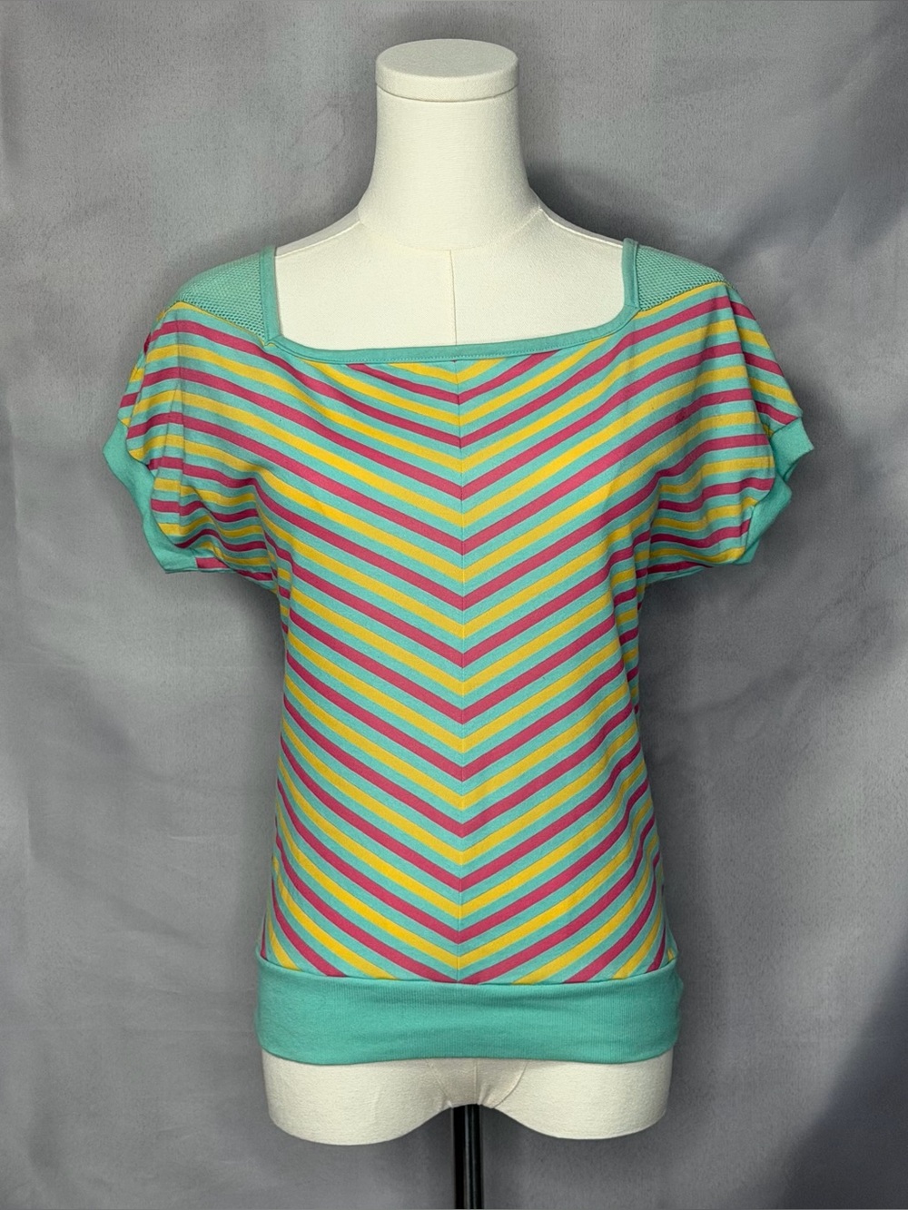 Andrew St. John Chevron Striped Top 80s Vintage NOS